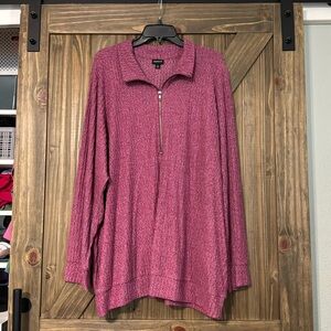 Torrid Pink quarter-zip knit sweater